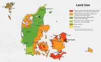 Carte du Danemark avec l'utilisation des terres