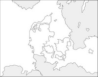 Carte du Danemark vierge