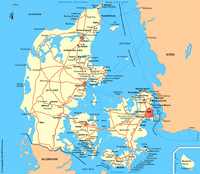 Carte Danemark avec les villes et les routes