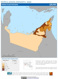 Carte densité population Émirats Arabes Unis