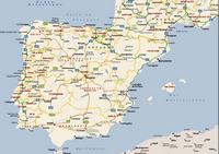 Carte de l'Espagne avec les routes