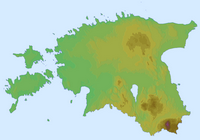 Carte Estonie avec simplement le relief