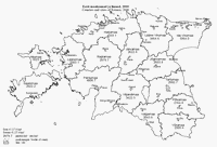 carte Estonie villes régions superficie de chaque région en km²