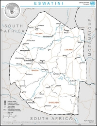 carte Eswatini capitale route