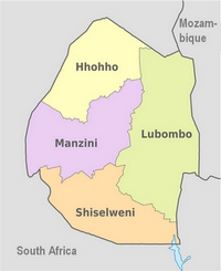 carte régions Eswatini