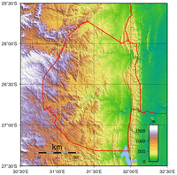 carte relief altitude Eswatini