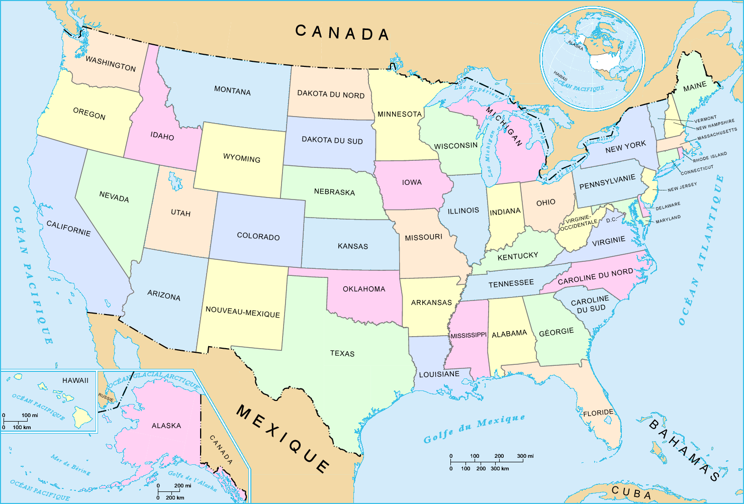 Cartograffr Les Etats Unis Les Etats