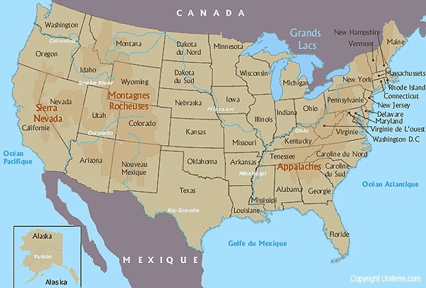 carte usa fleuves