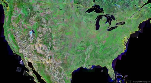 Photo satellite des États-Unis