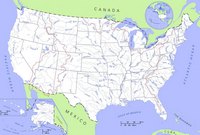 Carte des Etats-Unis avec les fleuves