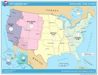 Carte des Etats-Unis avec les fuseaux horaires