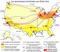 carte États-Unis mégalopoles métropoles puissances économiques