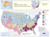 Carte des Etats-Unis avec l'origine de la population