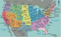 Carte des Etats-Unis avec les routes et le numéro des routes