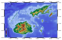 Carte Fidji relief altitude