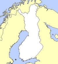 Carte de la Finlande vierge