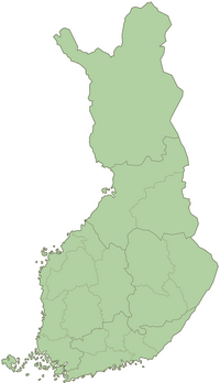 Carte Finlande vierge avec les régions