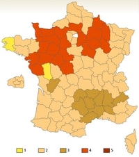 carte tradition du nombre de bises en France