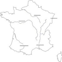 carte de france vierge fleuve à compléter