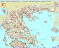 Carte de la Grèce grande carte routière avec les routes, les autoroutes, les villes et les villages