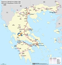carte réseau ferré Grèce lignes train électrifiées