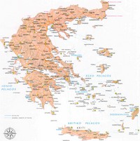 Carte de la Grèce avec les villes, les routes et les aéroports