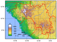carte relief Guinée altitude
