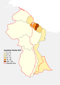 carte Guyana densité population