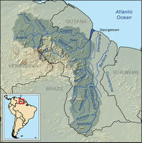 carte Guyana hydrographie