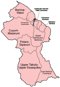 carte Guyana région