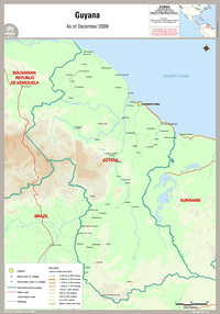 grande carte Guyana ville village route
