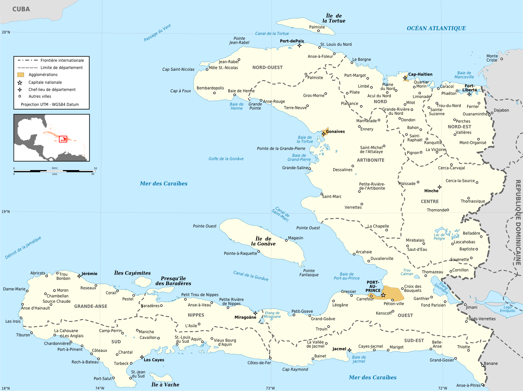 Carte d'Haïti.