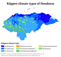 carte climat Honduras