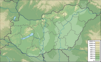 Carte de la Hongrie physique avec le relief et l'altitude en mètre