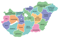 Carte de la Hongrie avec les comitats ( régions )