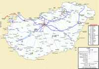 Carte Hongrie avec les trains et le réseau ferré
