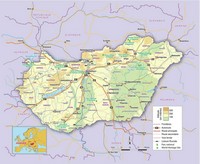 carte Hongrie villes altitude routes autoroutes