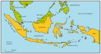 Carte de l'Indonésie fond de carte simple