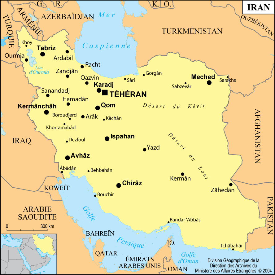 Carte de l'Iran.