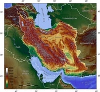 carte Iran relief altitude