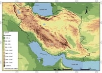 carte Iran relief altitude stations météorologiques
