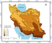 carte Iran températures moyennes annuelles
