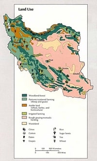 carte Iran utilisation sols agriculture pâturages forêts