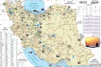 carte touristique Iran illustrations routes