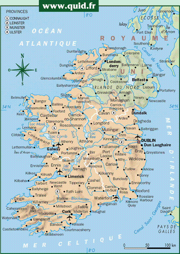 Irlande : cartes et informations sur le pays