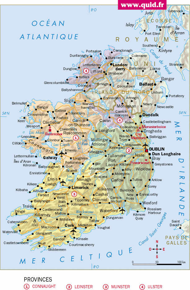 irlande carte des villes