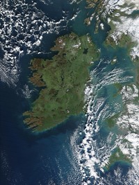 Carte Irlande photo satellite