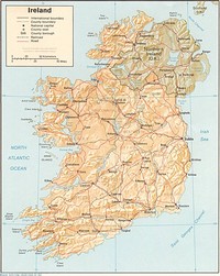 Carte de l'Irlande avec les villes, les routes et les chemins de fer