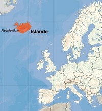 Carte de l'Islande dans l'Europe