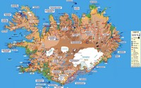 Carte de l'Islande avec des informations touristiques et historiques